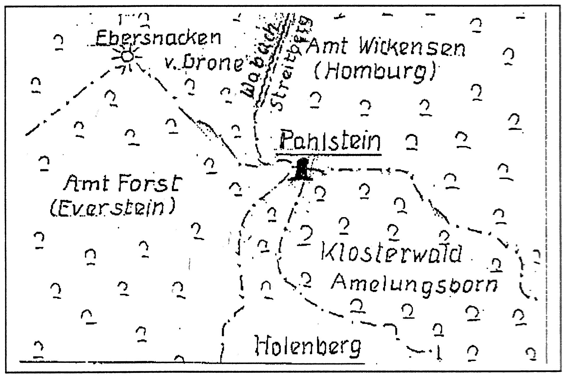 Karte der Grenzverläufe mit dem Pahlstein